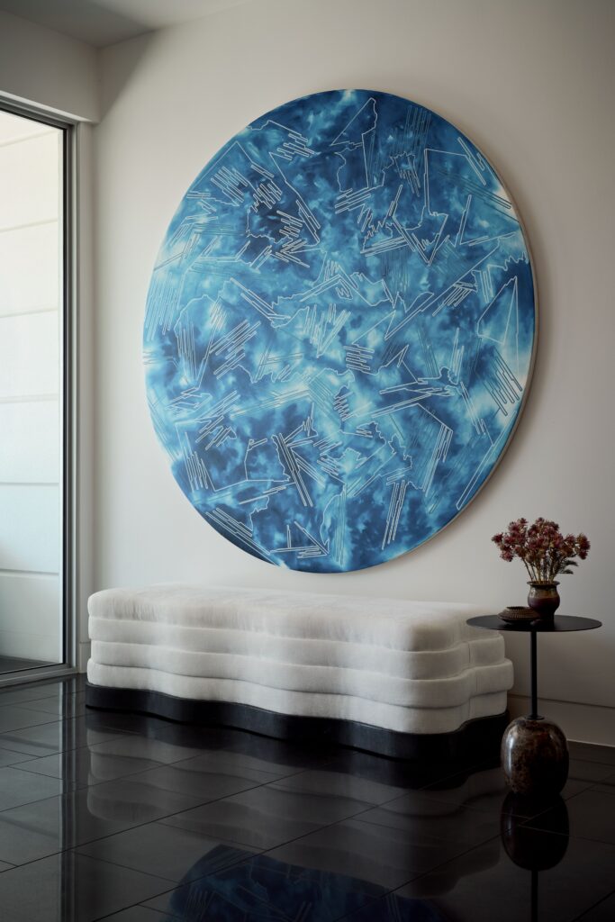 Pine Wood Estates by Nina Magon | A refined modern residence in Houston’s Memorial neighborhood blending architectural stone, bespoke furnishings, and curated contemporary art.