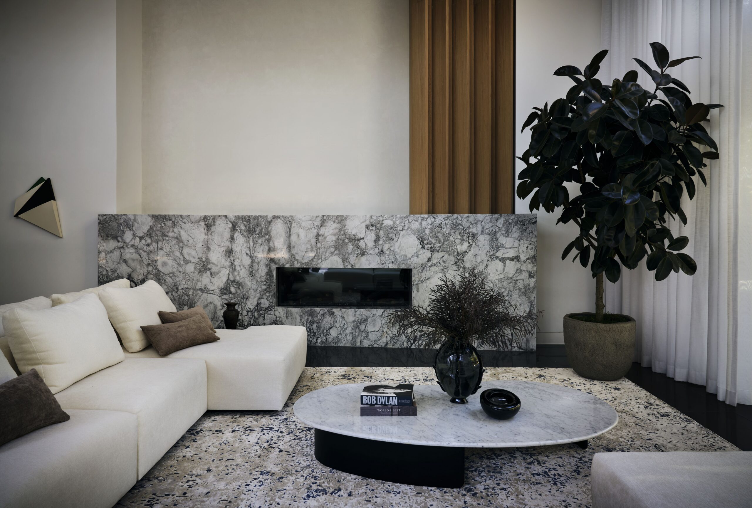 Pine Wood Estates by Nina Magon | A refined modern residence in Houston’s Memorial neighborhood blending architectural stone, bespoke furnishings, and curated contemporary art.